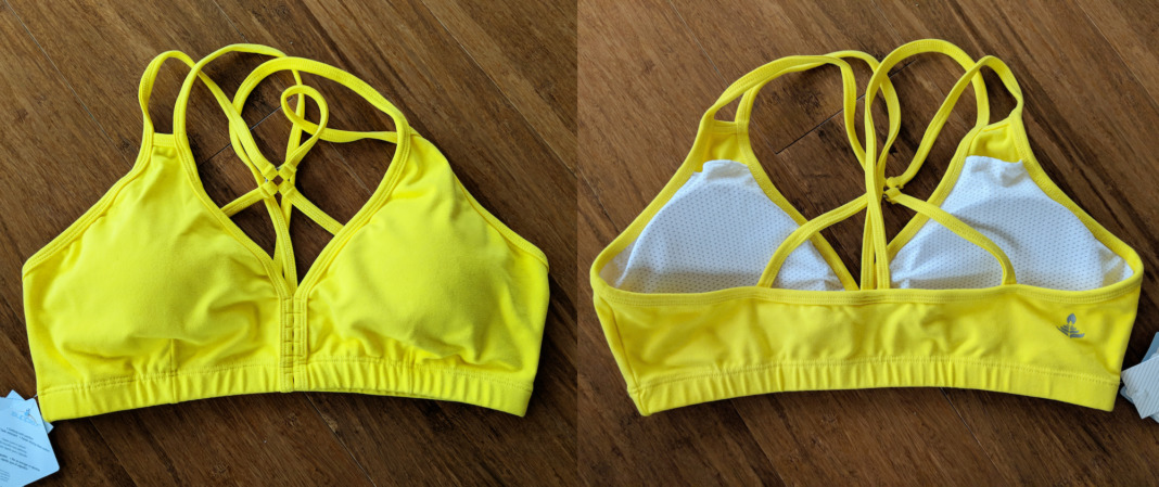 Sadhana Marce Sports Bra Yellow Front Back