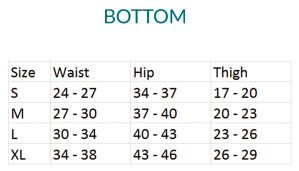 Vivre Bottoms Size Chart