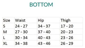 Vivre Bottoms Size Chart