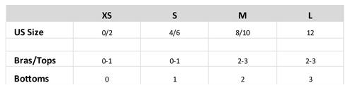 Chill by Will Size Chart