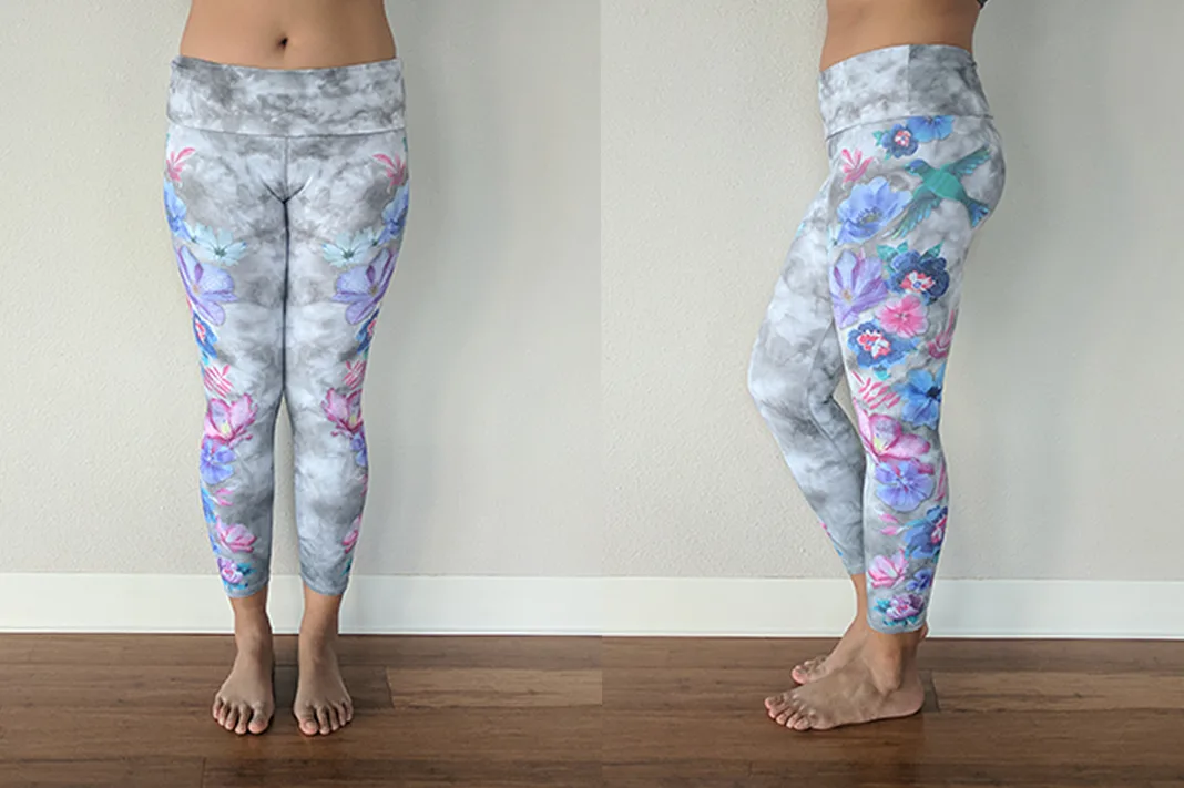 creative review floral leggings folded waistband