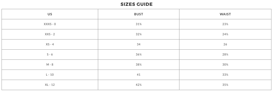 evcr evolution and creation size chart