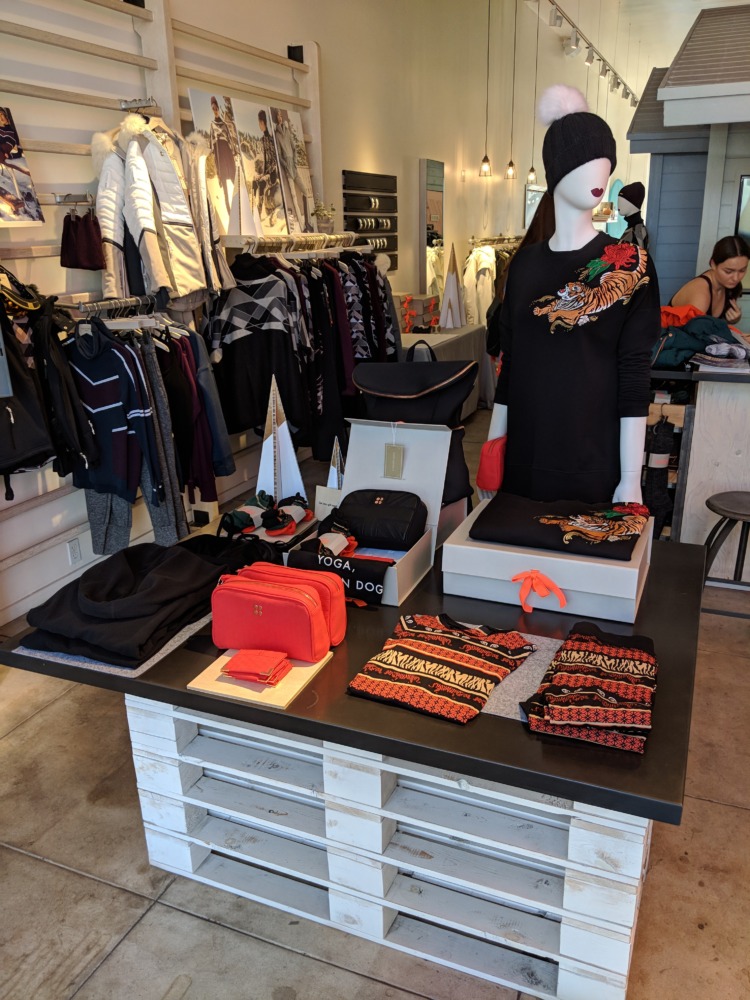 Sweaty Betty - Current Winter 2017 Collection on display table
