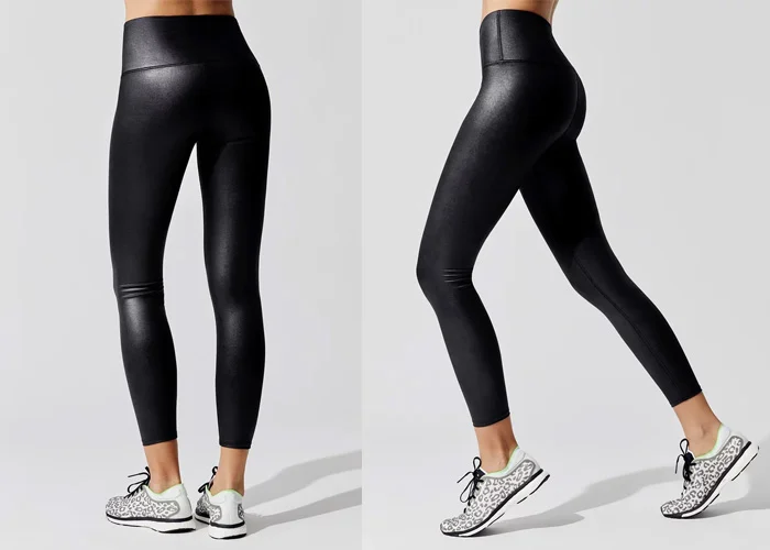 carbon38 flash high rise leggings liquid leather tights