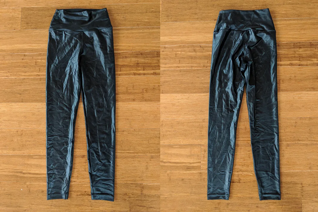 forlegs review shiny high waist leggings front back