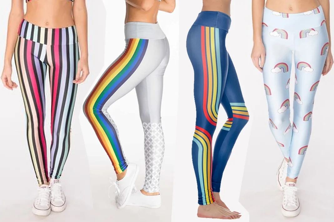 SHEIN Rainbow Striped Leggings