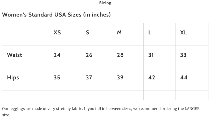 meadowlark clothing size chart