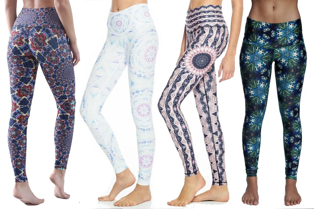 Wolven Threads Leggings (left to right): Moonlight Mandala, Starseed, Heliocentric and Triangulate.