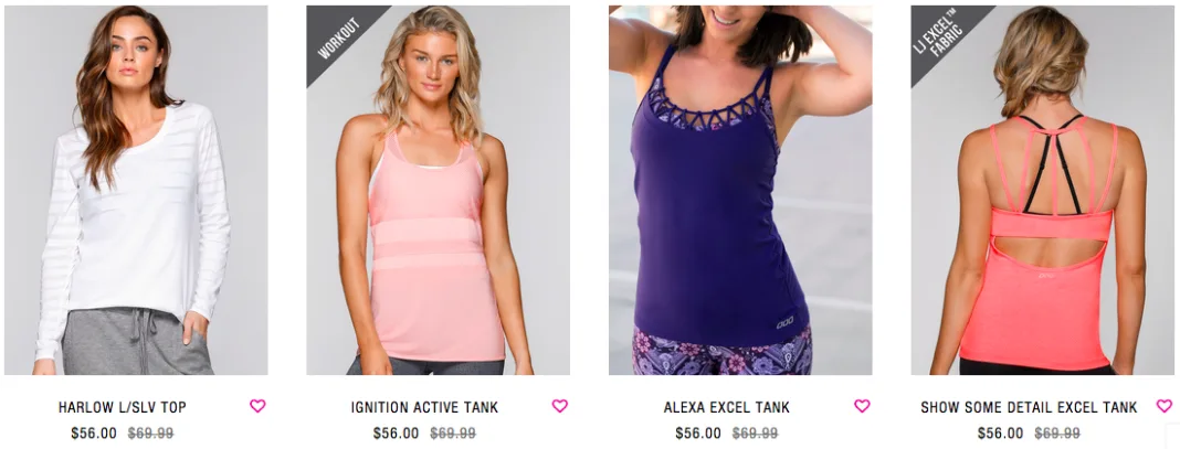 lorna jane 2018 warehouse sale tank tops