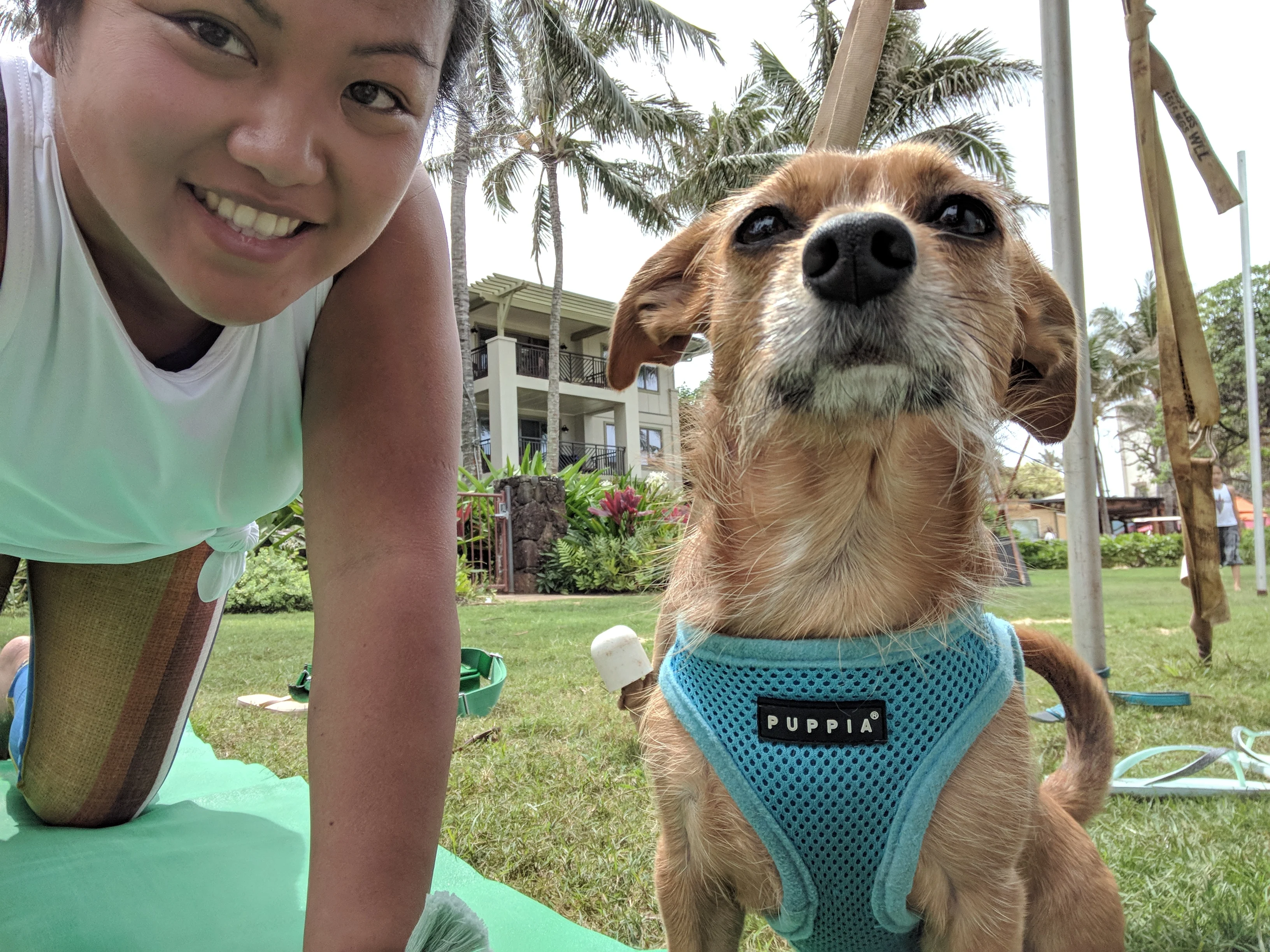 Hanging with Jackson at Wanderlust Oahu on my YOGO Ultralite Yoga Mat