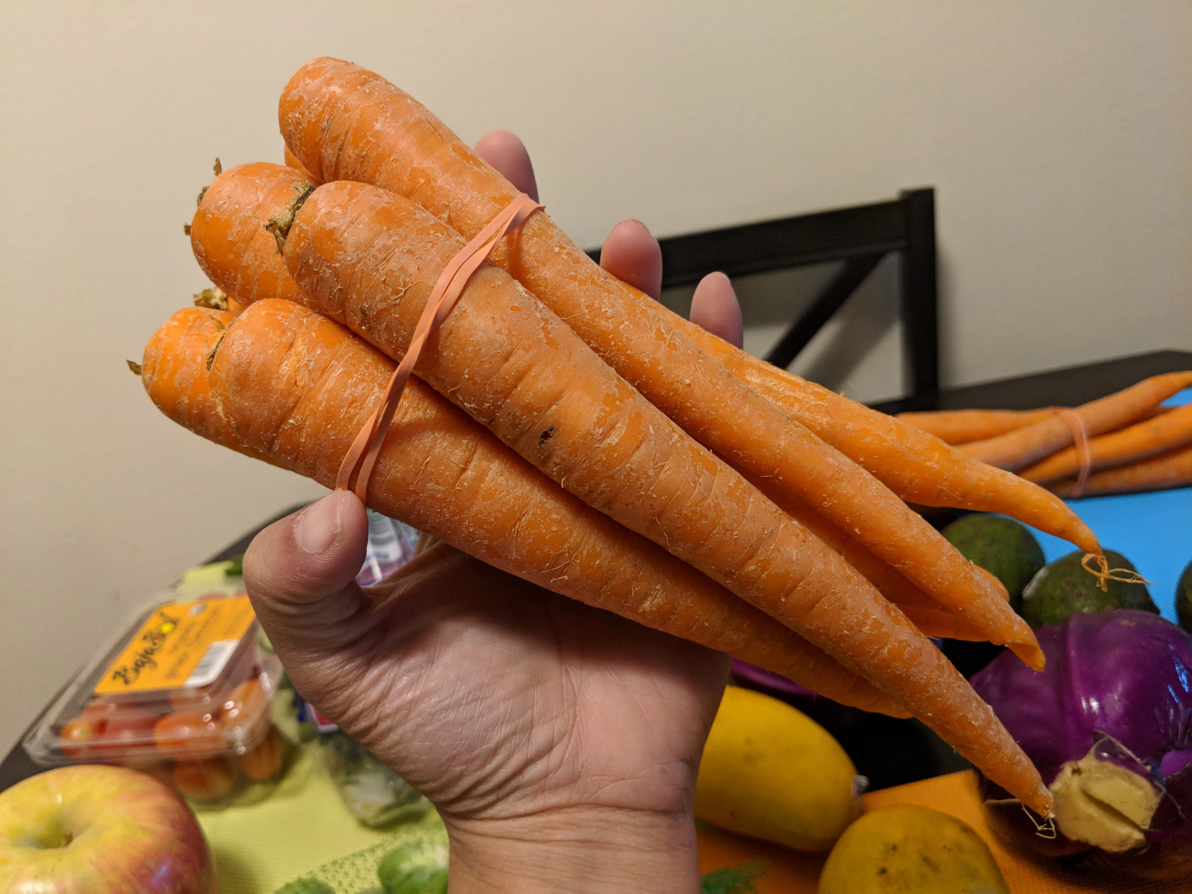 Imperfect Produce Box Review and Reveal - carrot bunch
