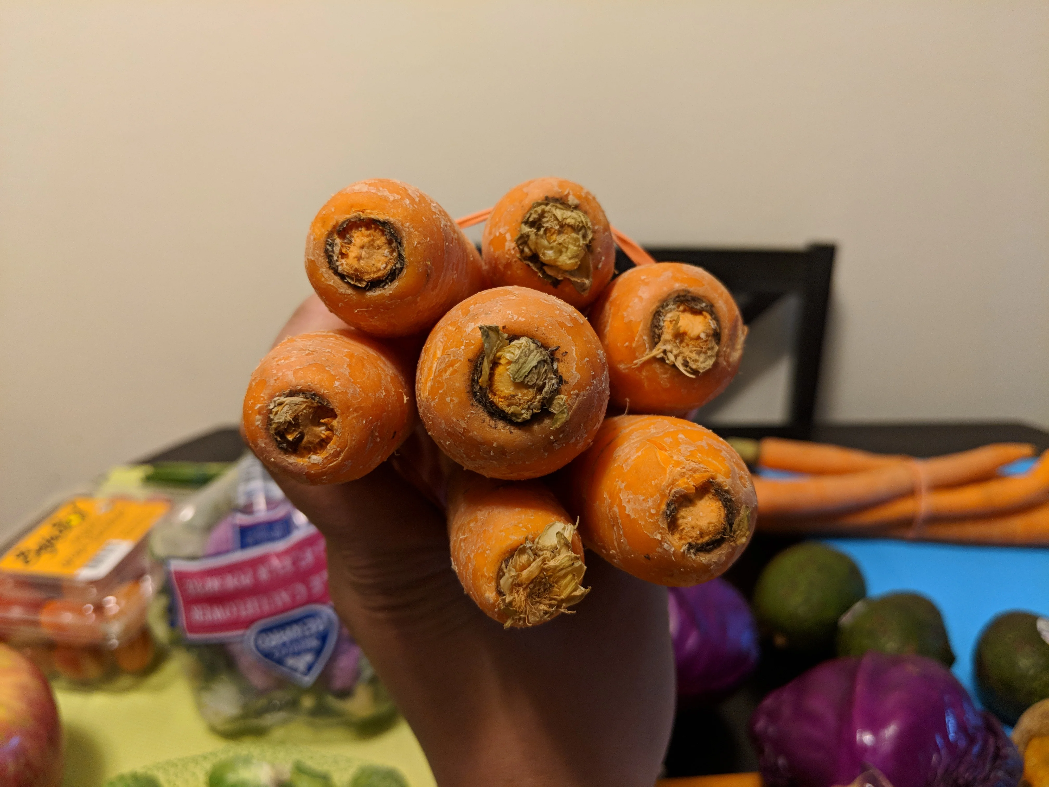 Imperfect Produce Box Review and Reveal - carrot tops