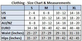 fit rebel seni size chart