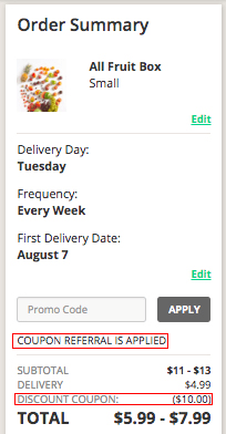 imperfect produce discount code applied in cart