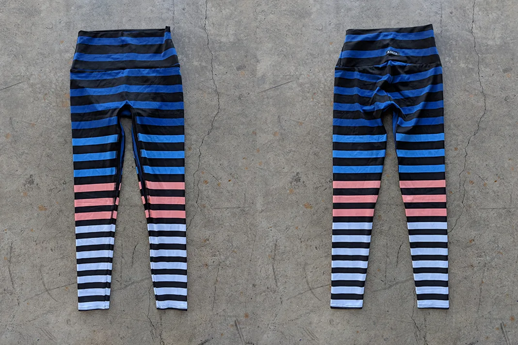 kdeer review molly stripe sneaker length leggings front back