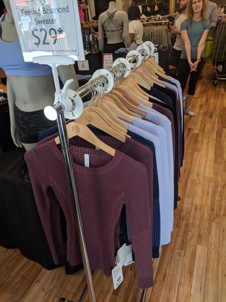 lululemon Outlet Orlando Florida daily deal sweaters