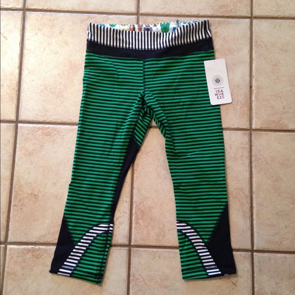 lululemon Inspire Run II Seawheeze Striped Crop Leggings 6 NWT - Schimiggy  Reviews