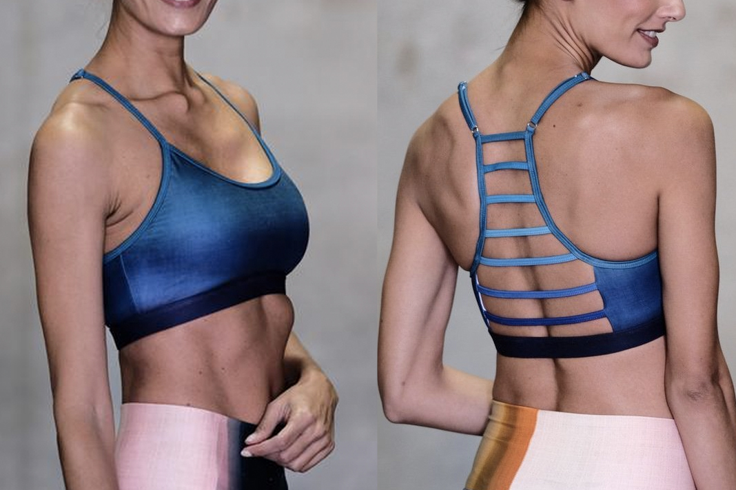 niyama sol waterfall ladder sport bra blue