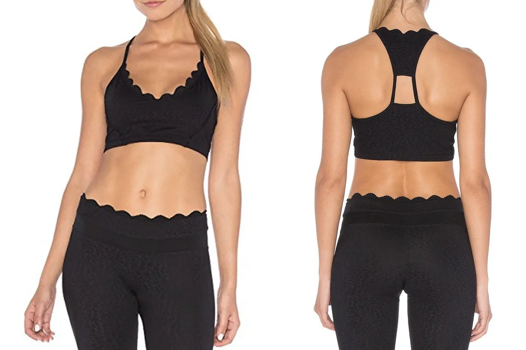 track and bliss sweet escape scallop hem sports bra
