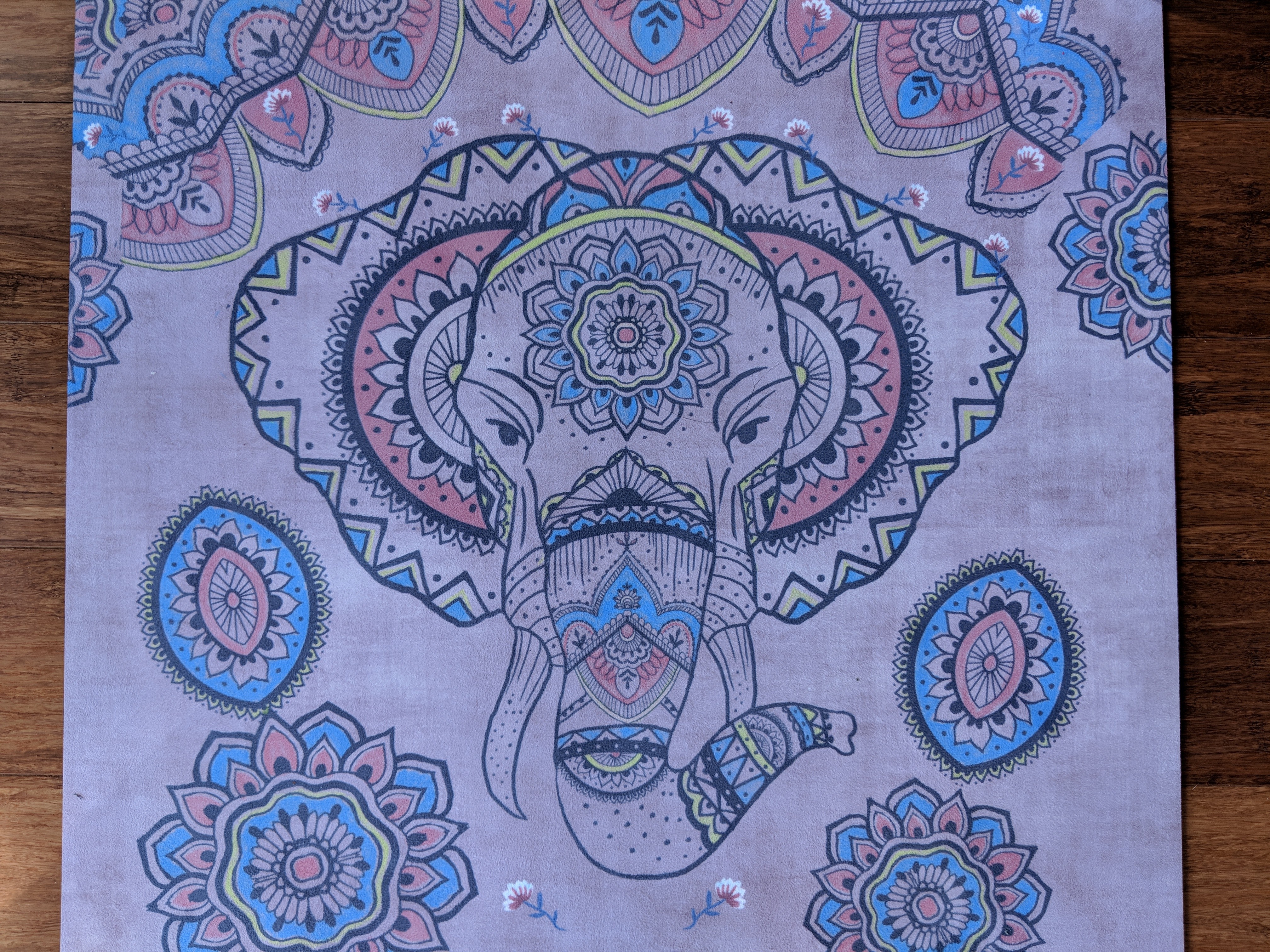 Yoga Democracy - Mystic Elephant Yoga Mat - Elephant Print Detail