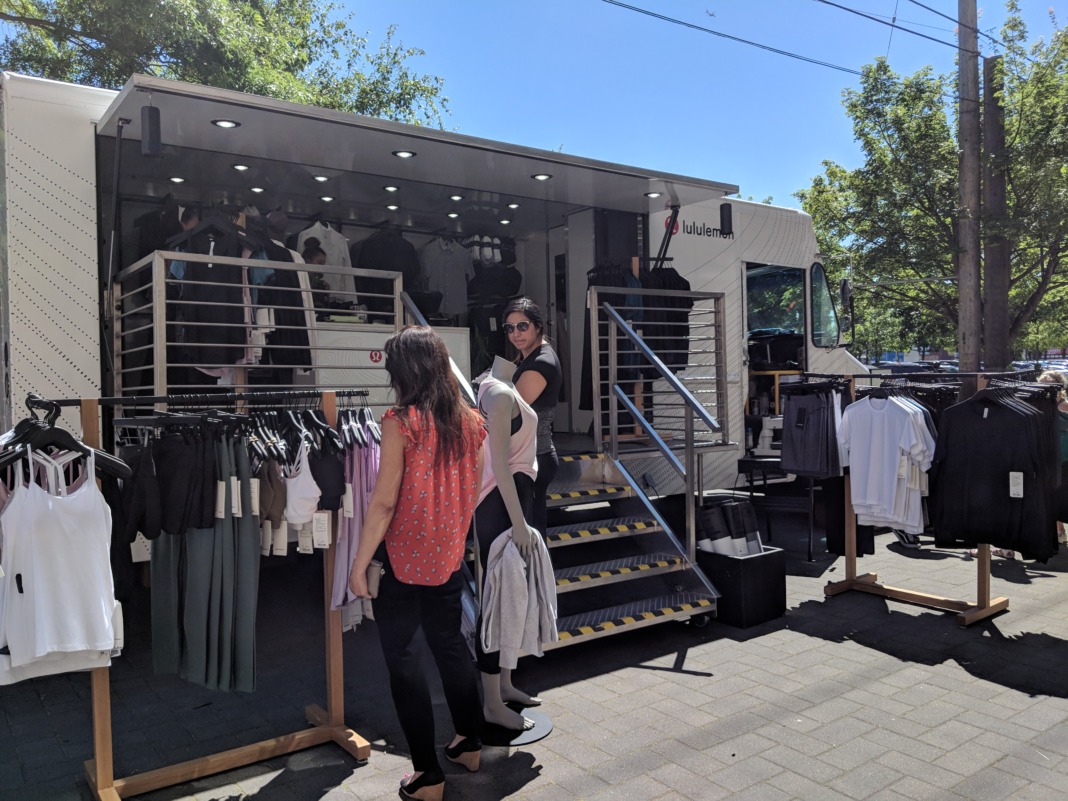 lululemon truck retail store front