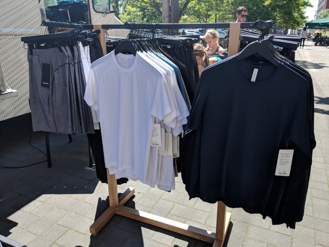 lululemon truck retail store mens racks outdoors