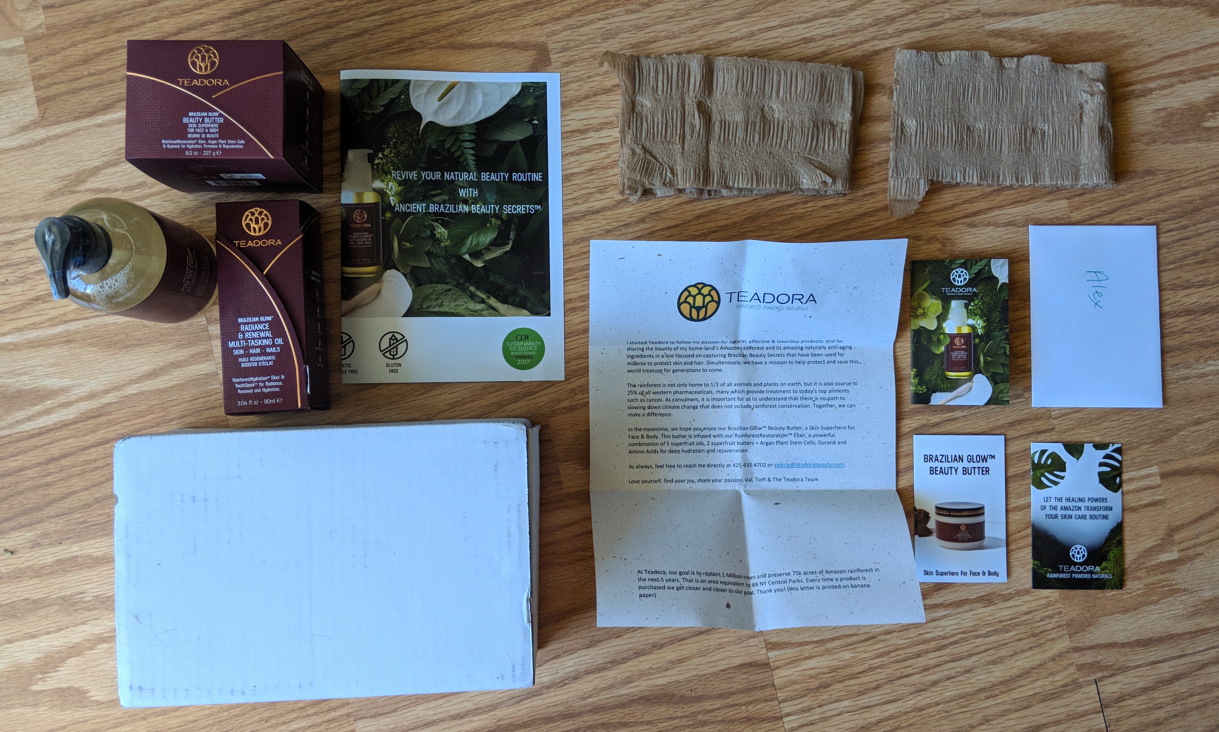 teadora beauty review paper and packaging