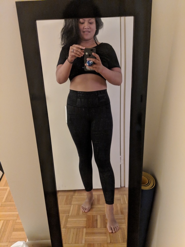 lululemon 20 year anniversary luxtreme leggings try on black schimiggy