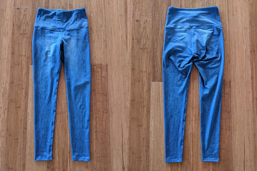 the north face TNF indigo high rise leggings front back