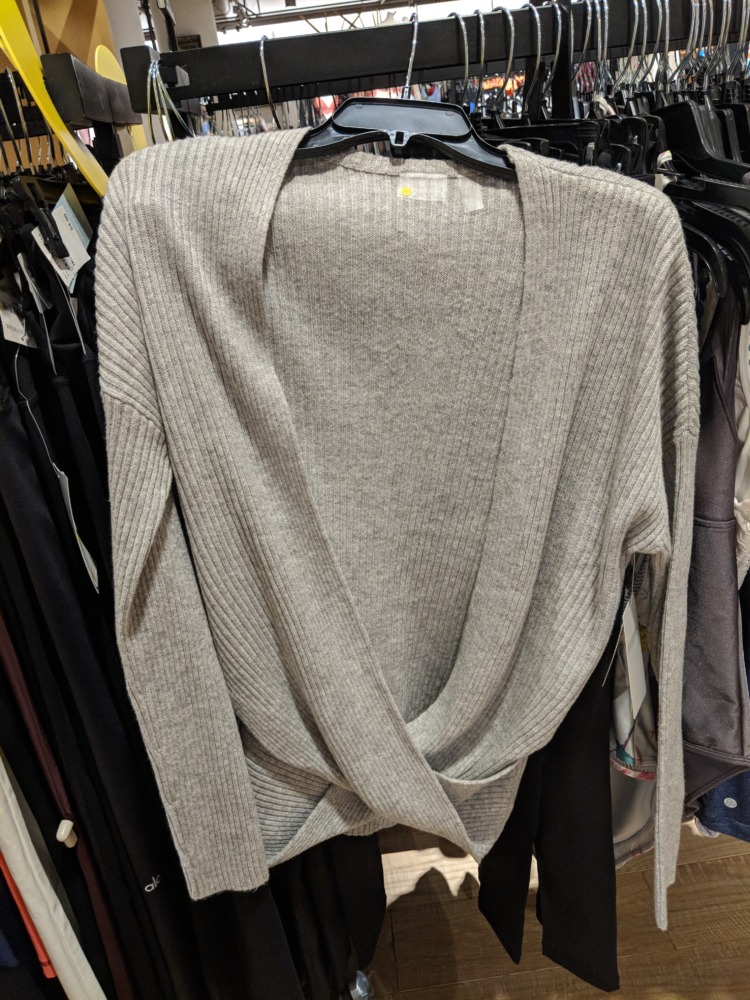zella active sweater wrap front grey anniversary sale
