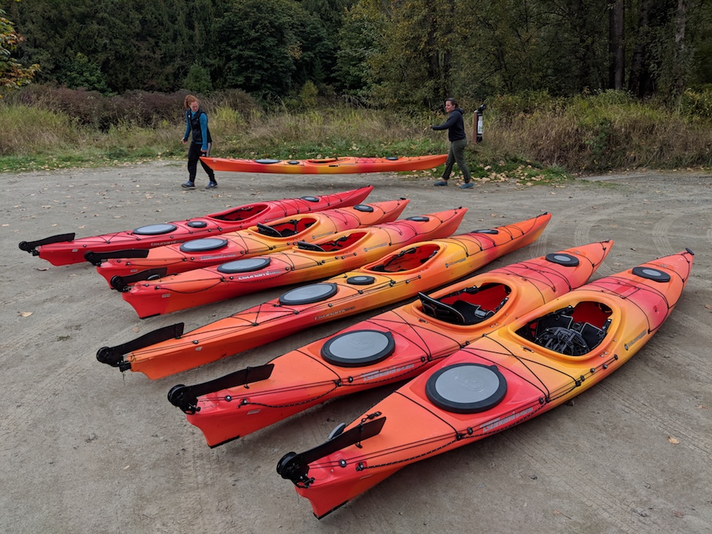 staging the kayaks REI