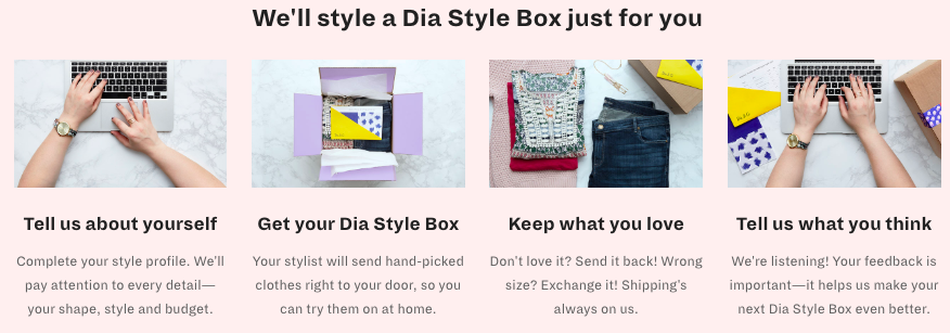 how to sign up for dia&co plus size fashion subscription service