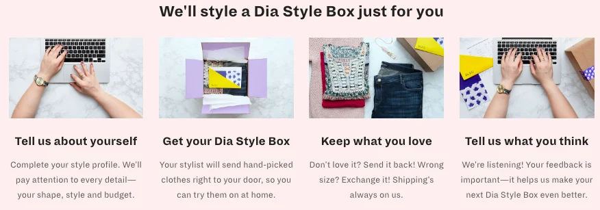 how to sign up for dia&co plus size fashion subscription service