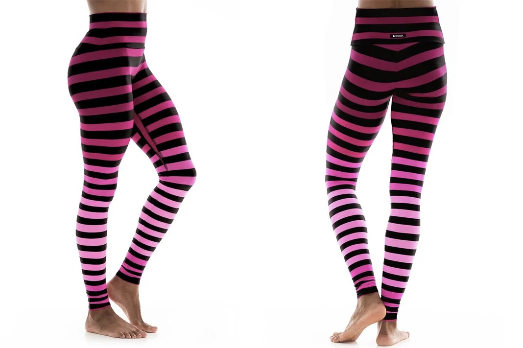 K-Deer Laura Signature Stripe leggings PINK BCA