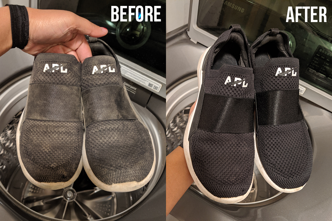 apl bliss sneakers before and after machine wash