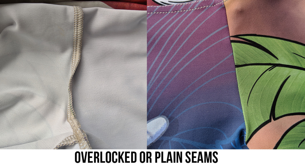 example of overlocked seam front and back