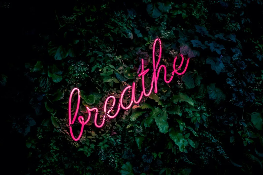 Breathe neon sign