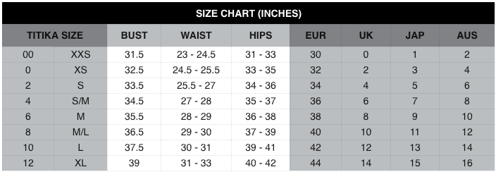 TITIKA Size Chart