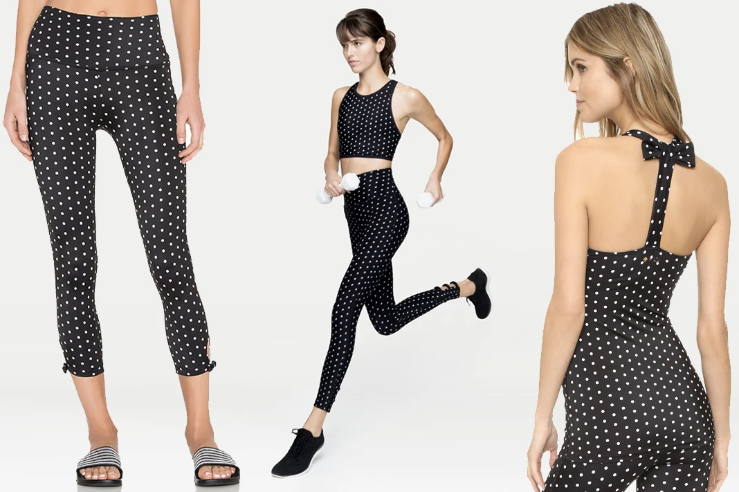 kate spade beyond yoga polka dot leggings activewear workout clothing schimiggy reviews