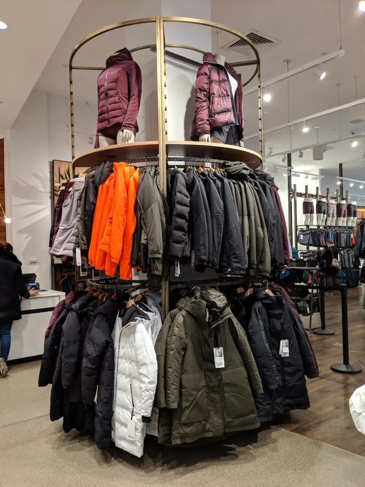 lululemon flagship new york store fashion district 2018 outerwear display