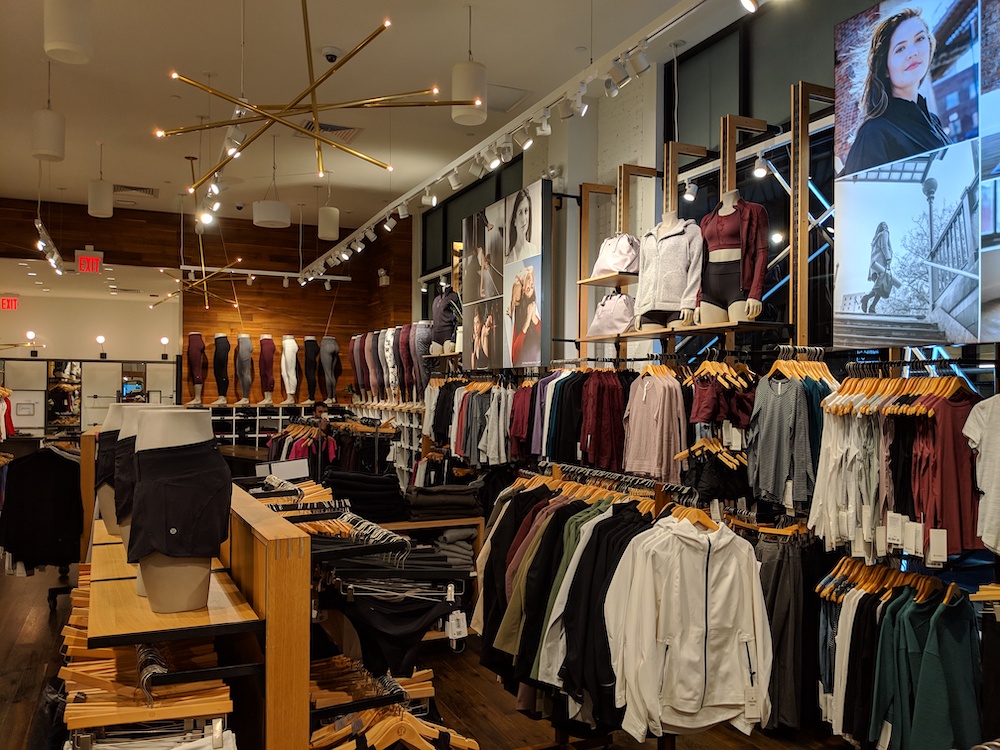 lululemon flagship new york store fashion district womens back of store 2018