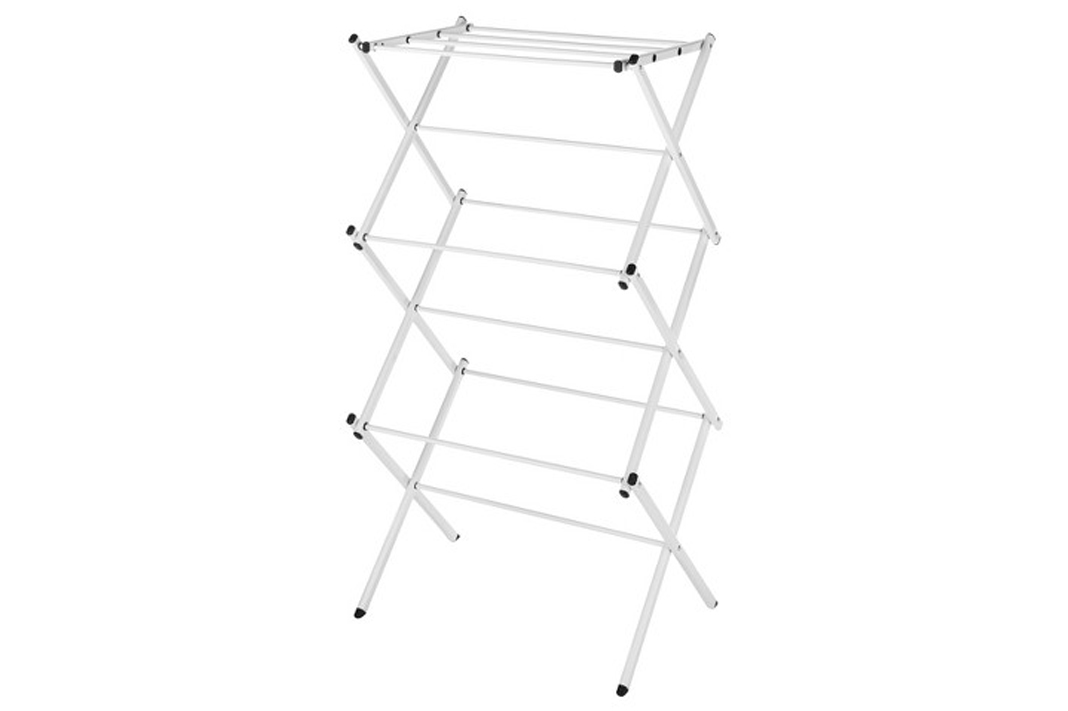 how to care for activewear clothing drying rack white