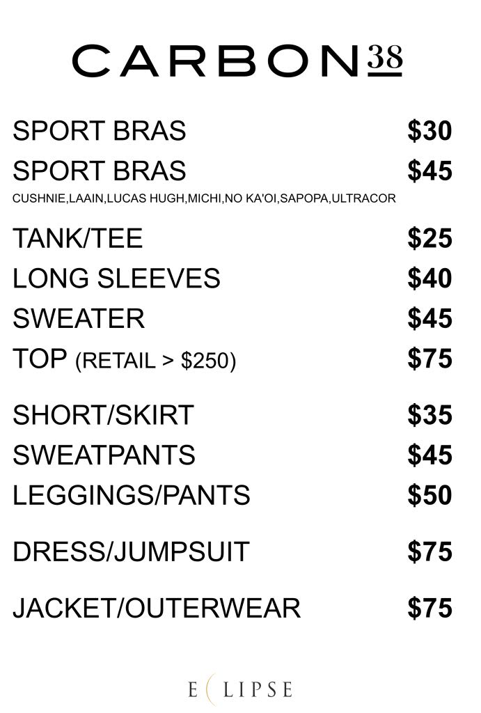 carbon38 sample sale price list 2