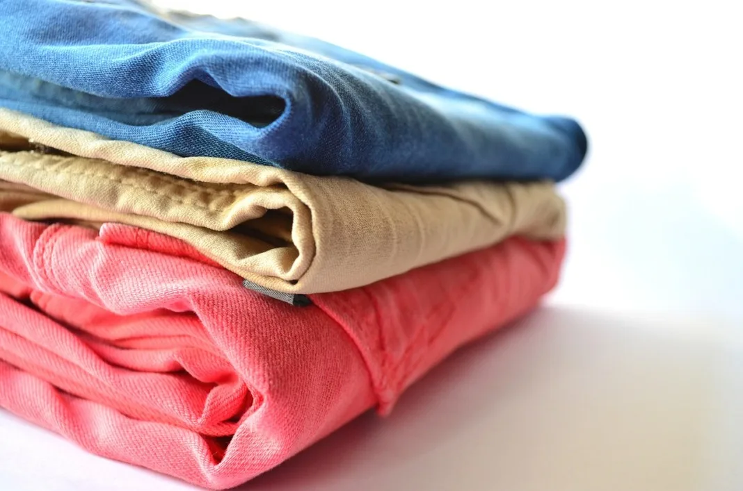 clothes folded thick fabric wash with like colors