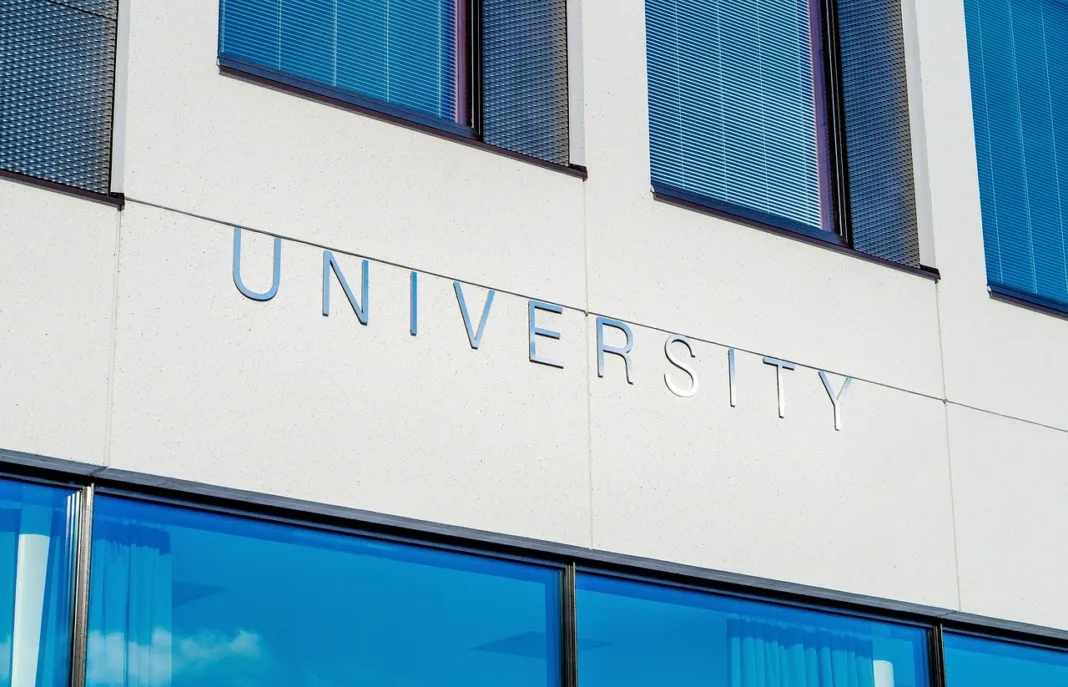 college university sign