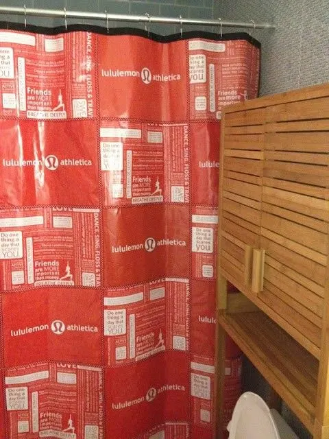 lululemon shopping bag shower curtain