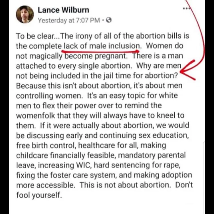 abortion ban does not punish man involved