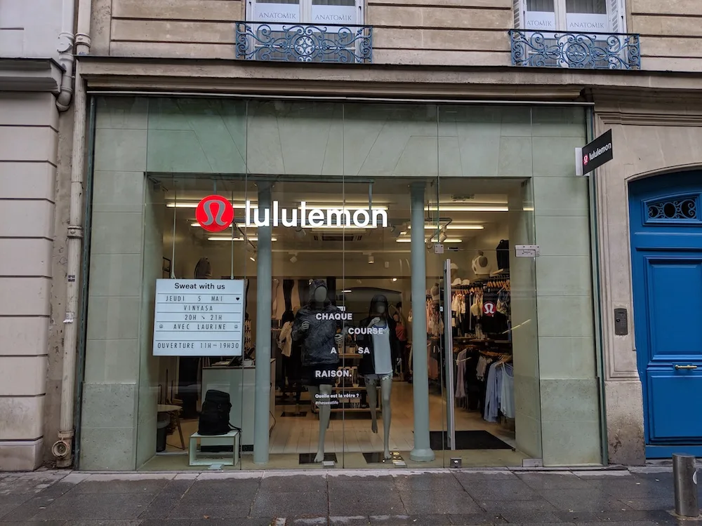 lululemon in france saint honore store front