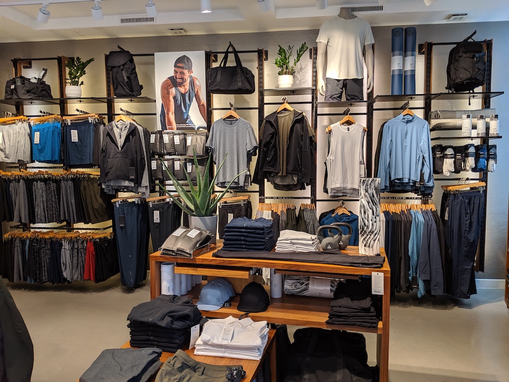 lululemon store in zürich switzerland mens activewear display front