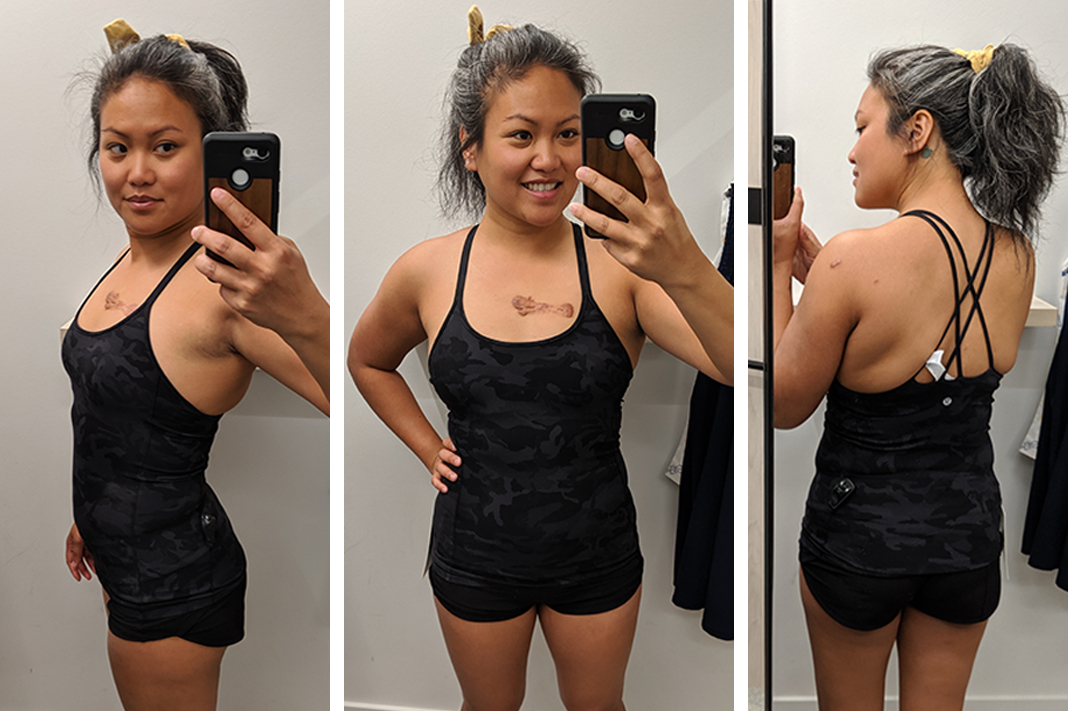 lululemon try on free to be tank top in nulu fabric ICMG schimiggy reviews